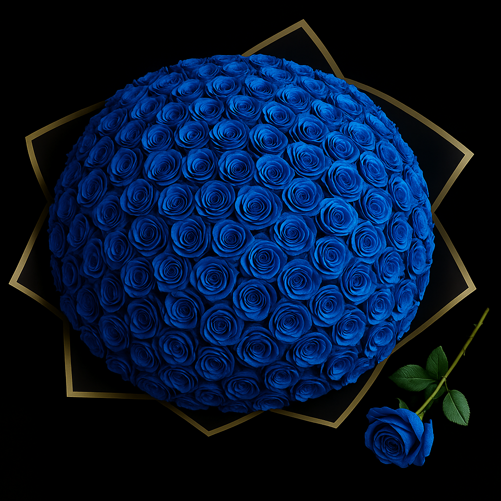 100 Rozen Boeket - Blauw