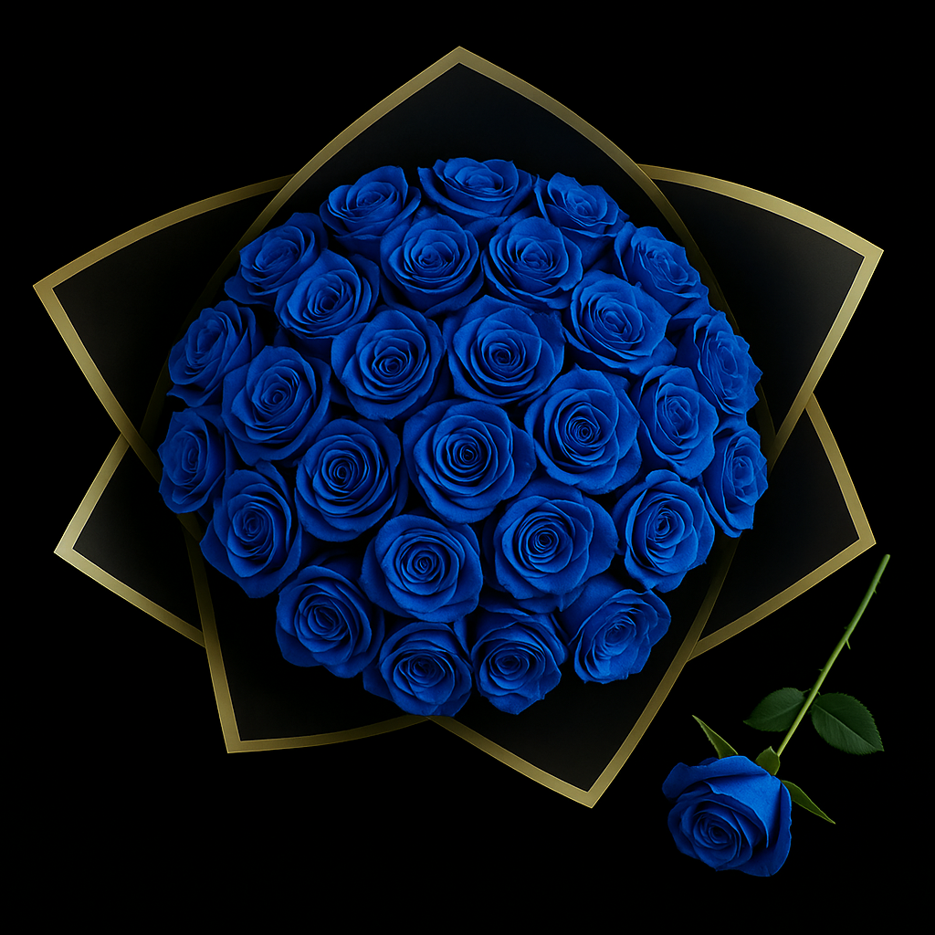 25 Rozen Boeket - Blauw