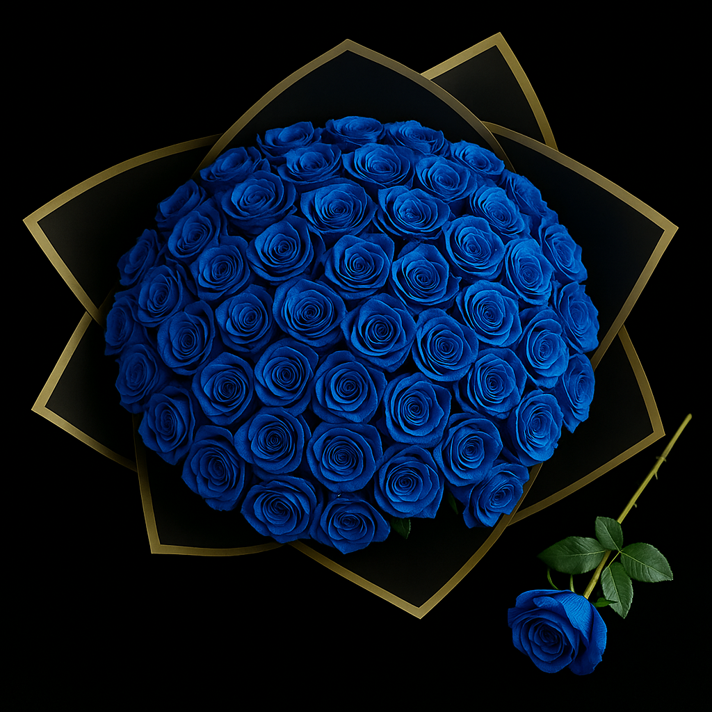 50 Rozen Boeket - Blauw