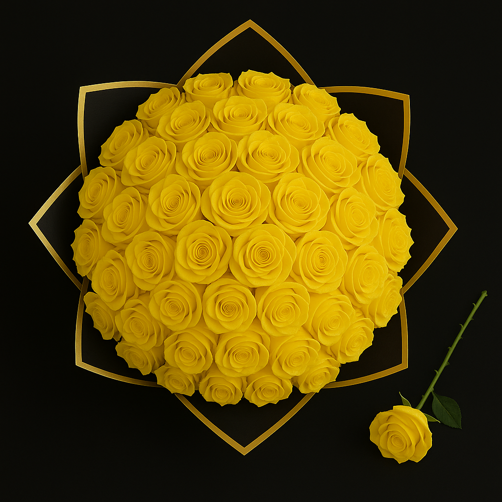 50 Rozen Boeket - Geel