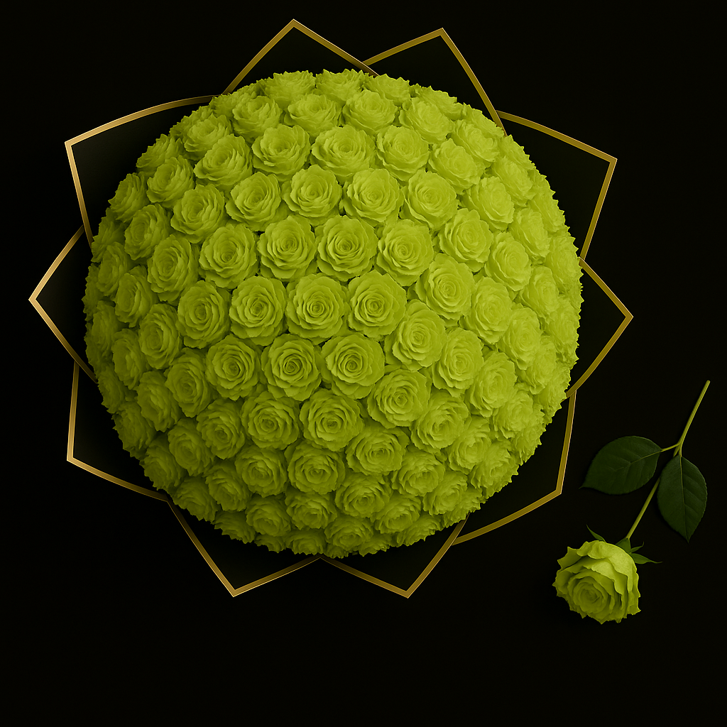 100 Rozen Boeket - Groen