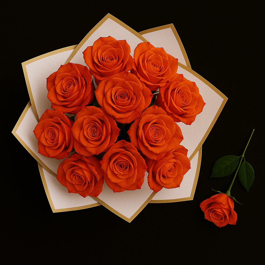 12 Rozen Boeket - Oranje