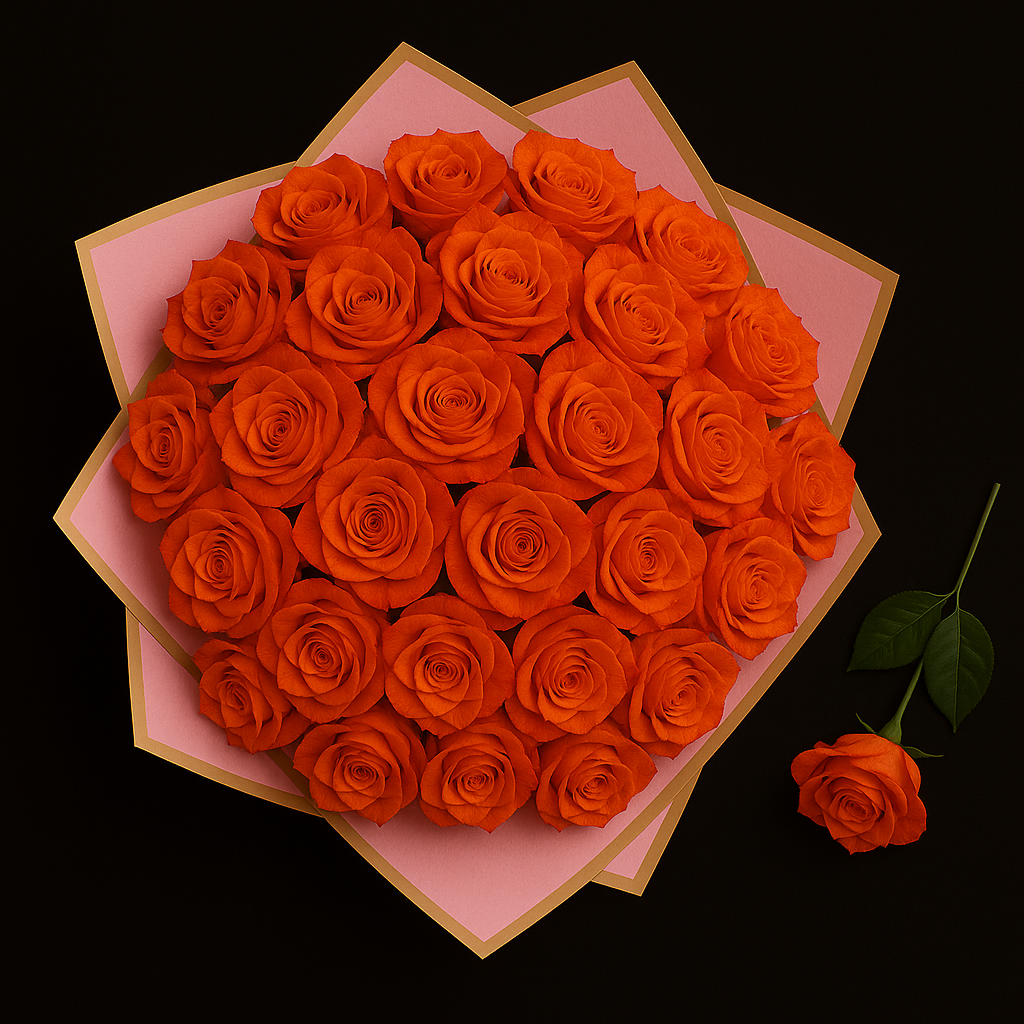 25 Rozen Boeket - Oranje