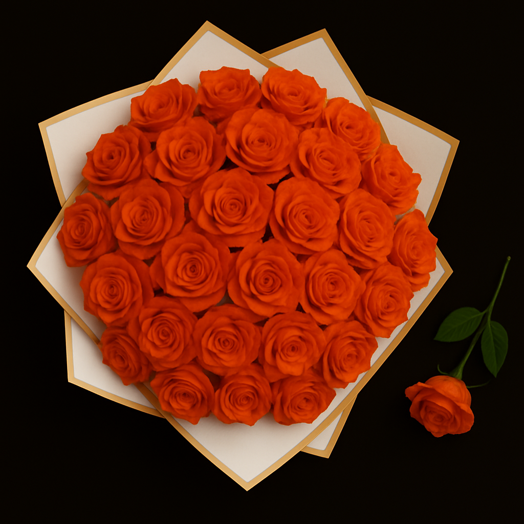 25 Rozen Boeket - Oranje