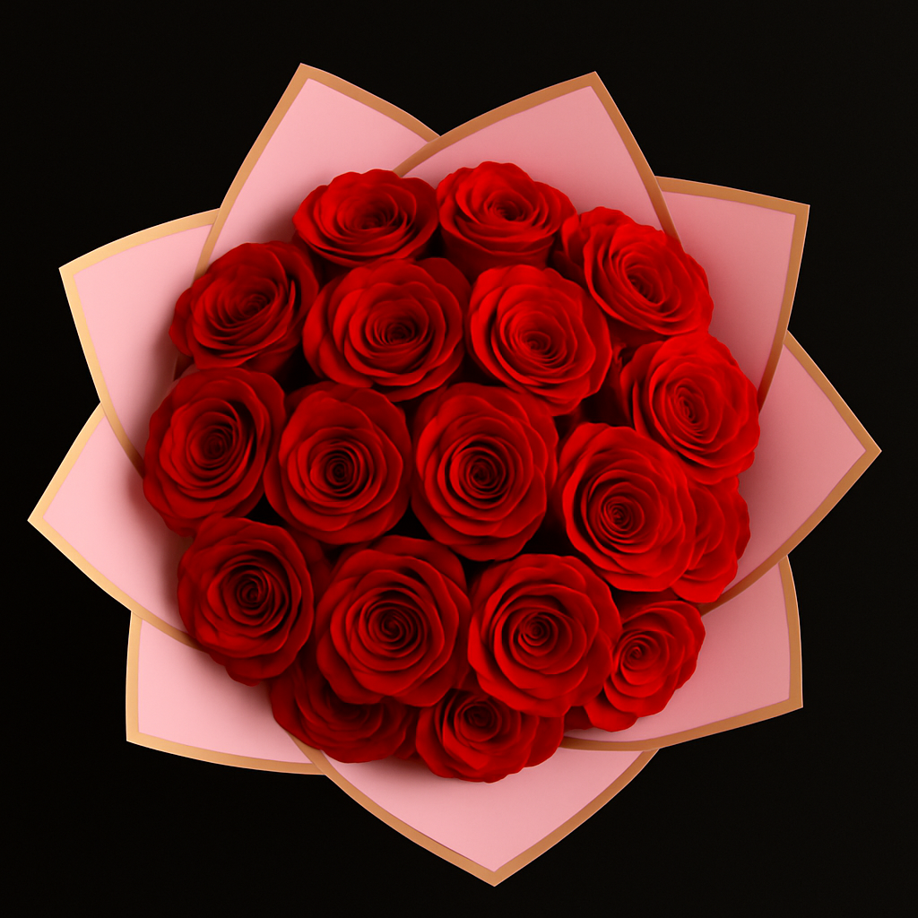 12 Rozen Boeket - Rood