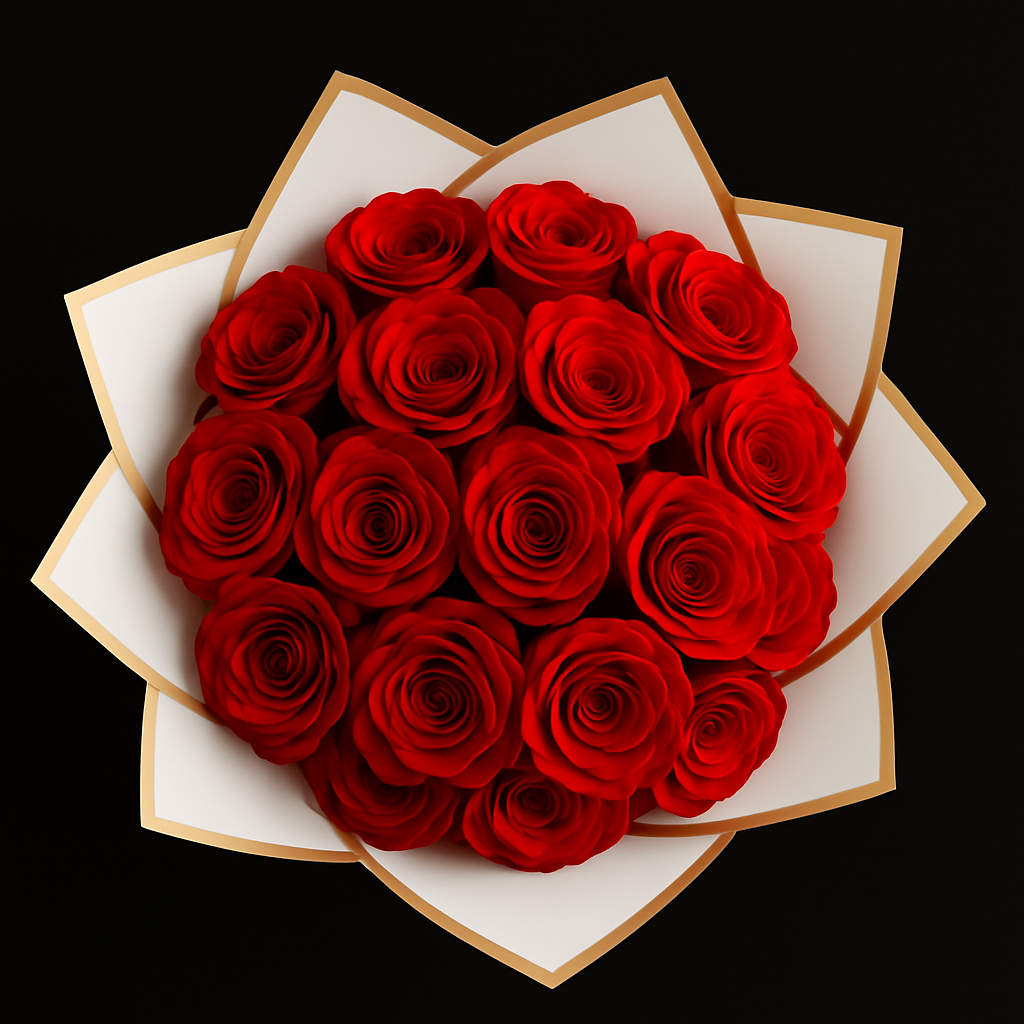 12 Rozen Boeket - Rood