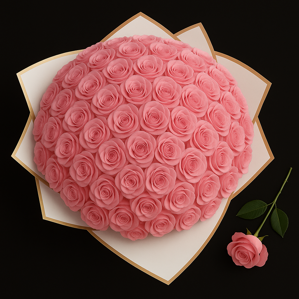 50 Rozen Boeket - Roze