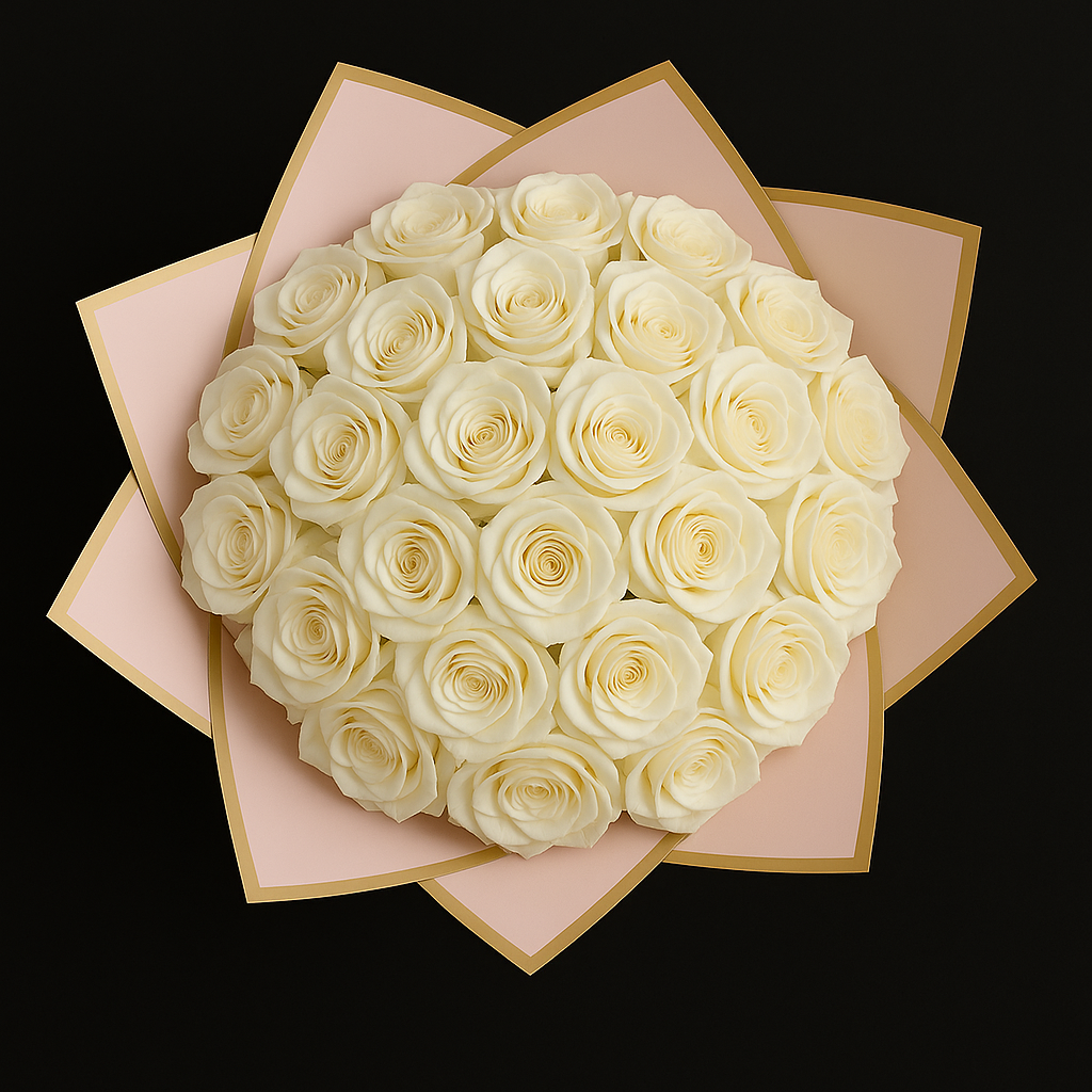 25 Rozen Boeket - Wit