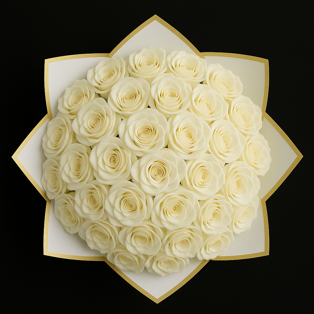 25 Rozen Boeket - Wit