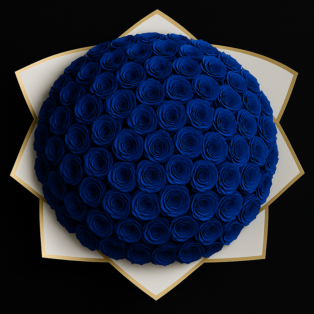 100 Rozen Boeket - Blauw