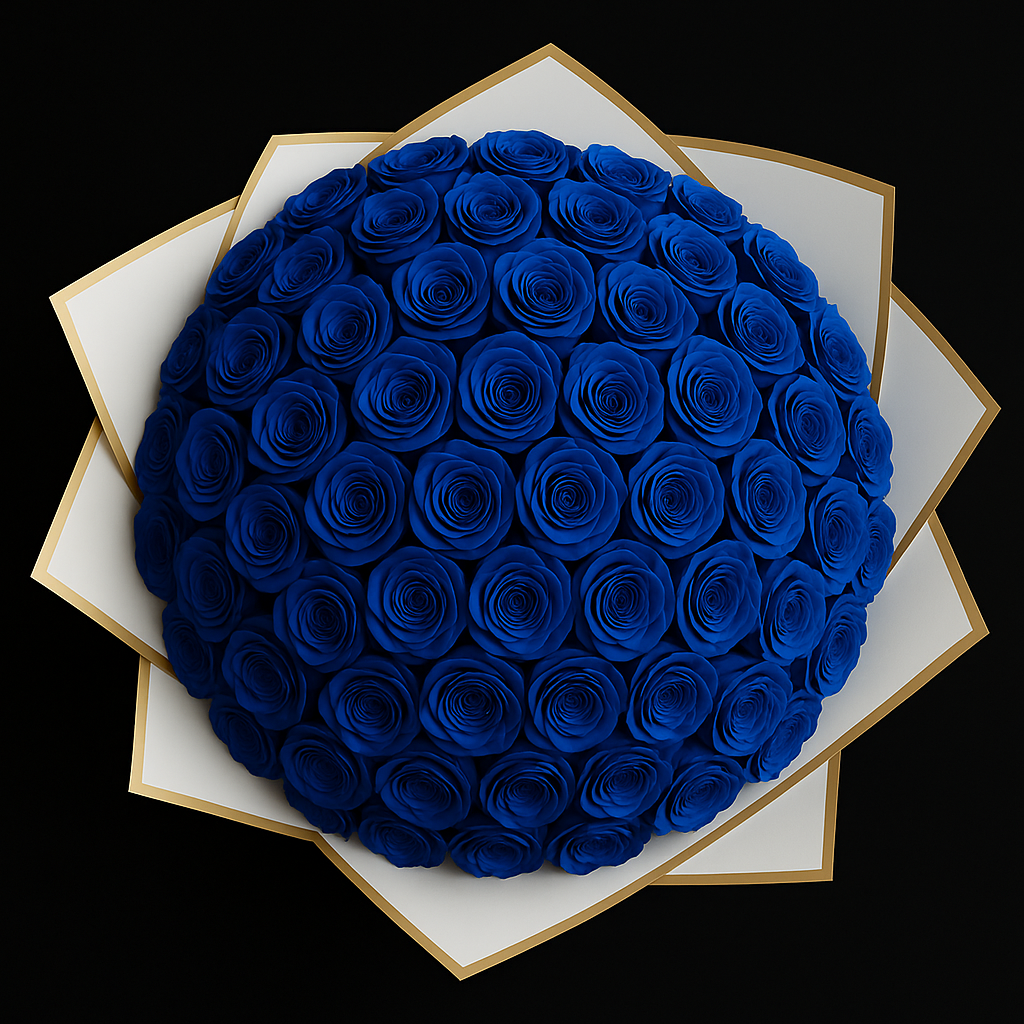 50 Rozen Boeket - Blauw