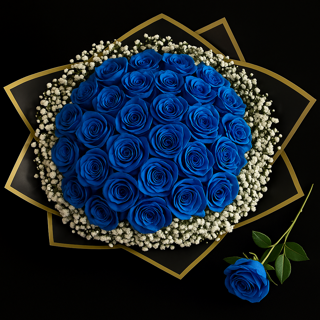 100 Rozen Boeket - Blauw