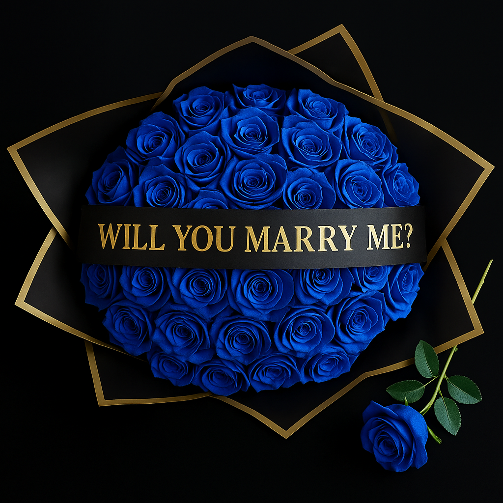 25 Rozen Boeket - Blauw