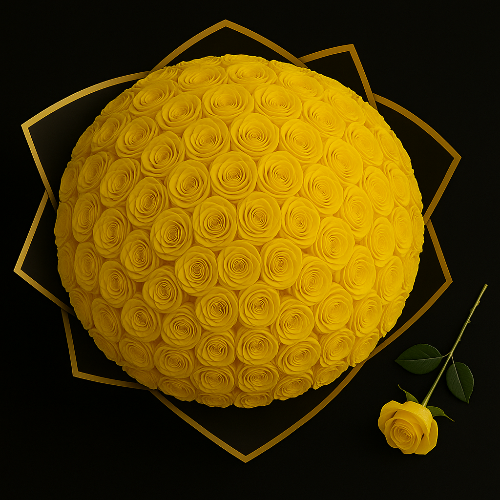 100 Rozen Boeket - Geel