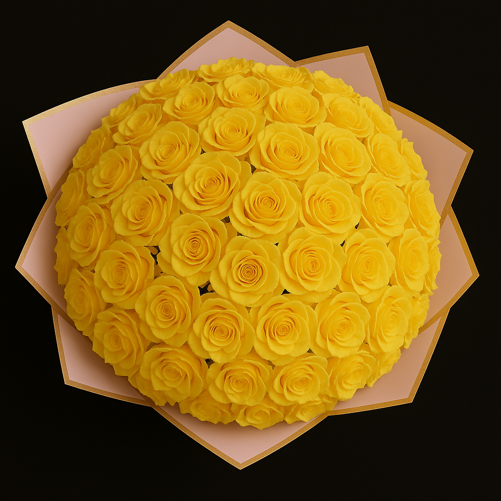 50 Rozen Boeket - Geel