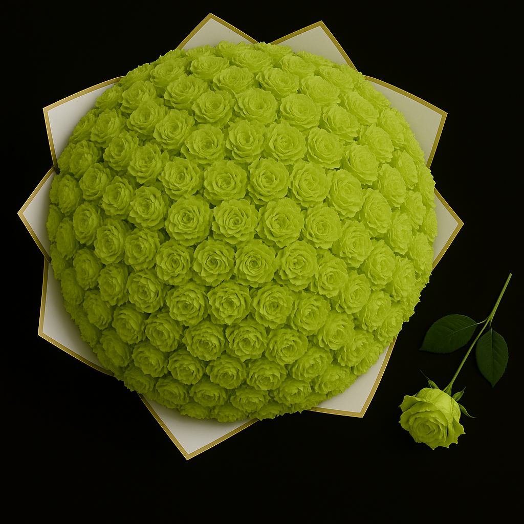 100 Rozen Boeket - Groen