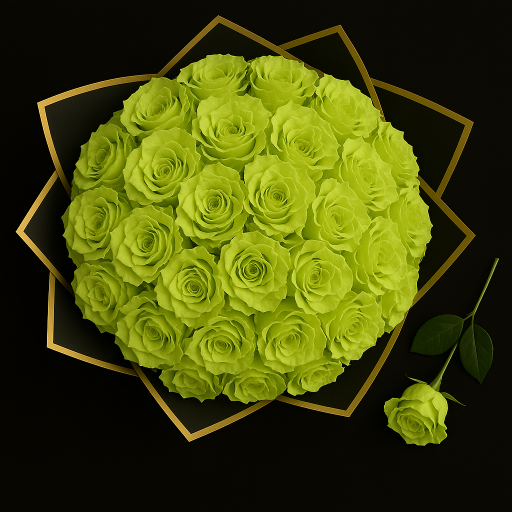 25 Rozen Boeket - Groen