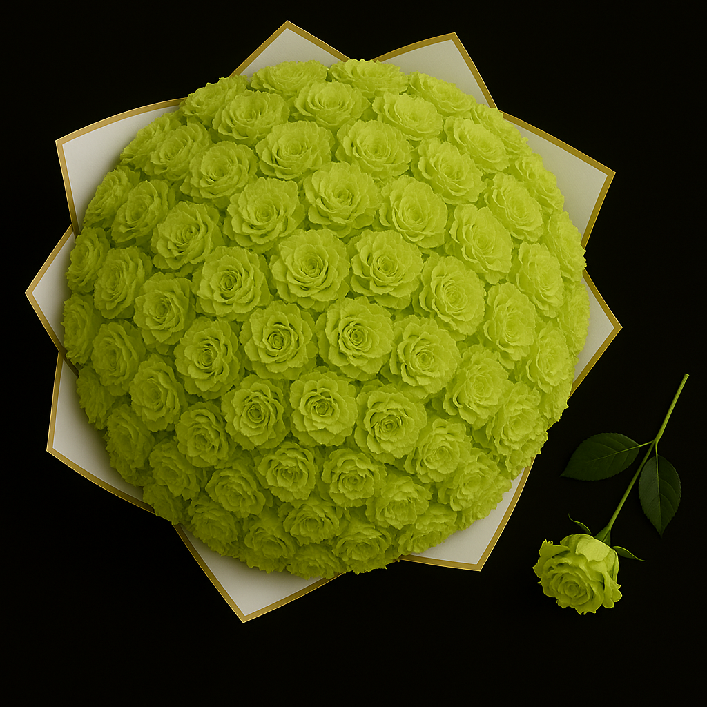 50 Rozen Boeket - Groen