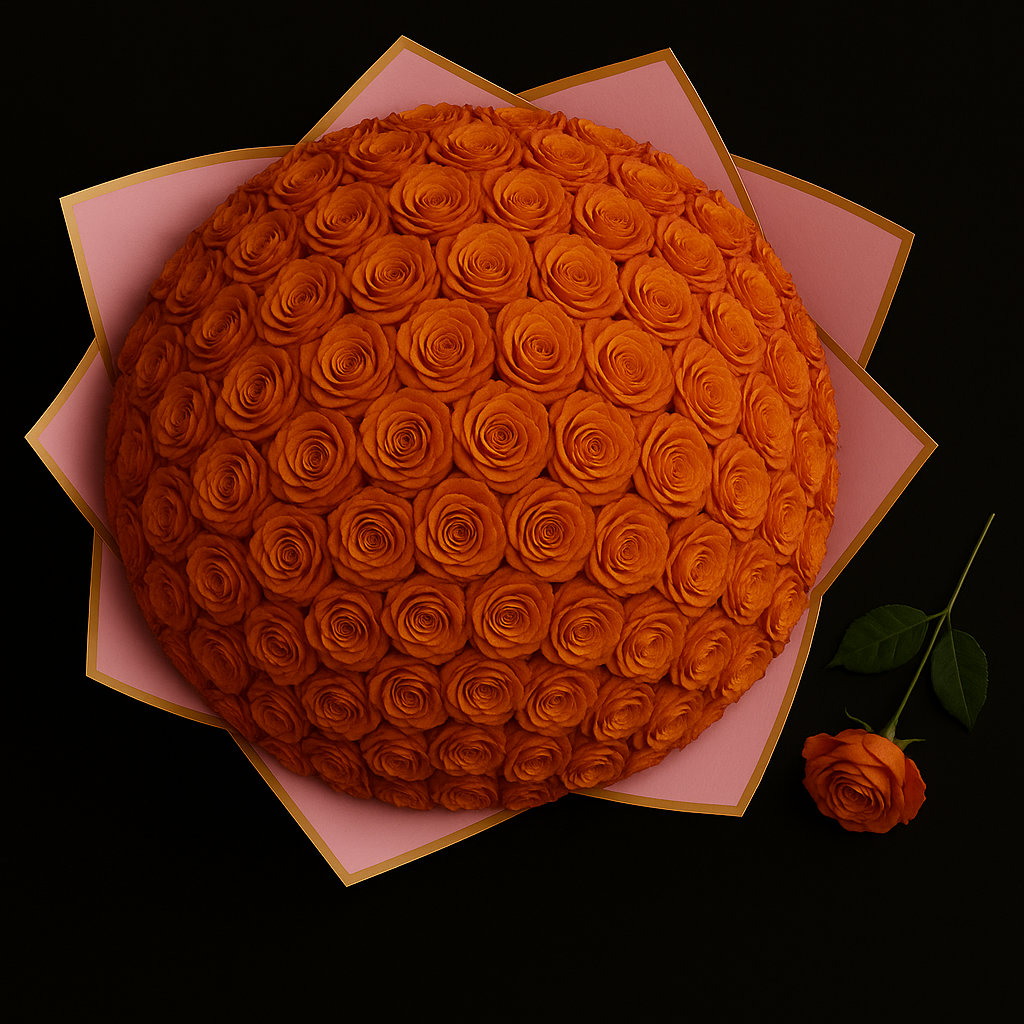 100 Rozen Boeket - Oranje