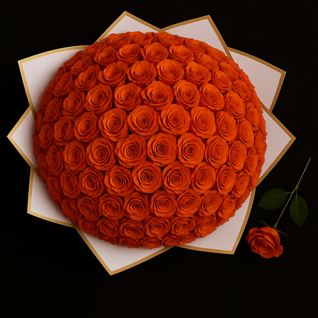 100 Rozen Boeket - Oranje