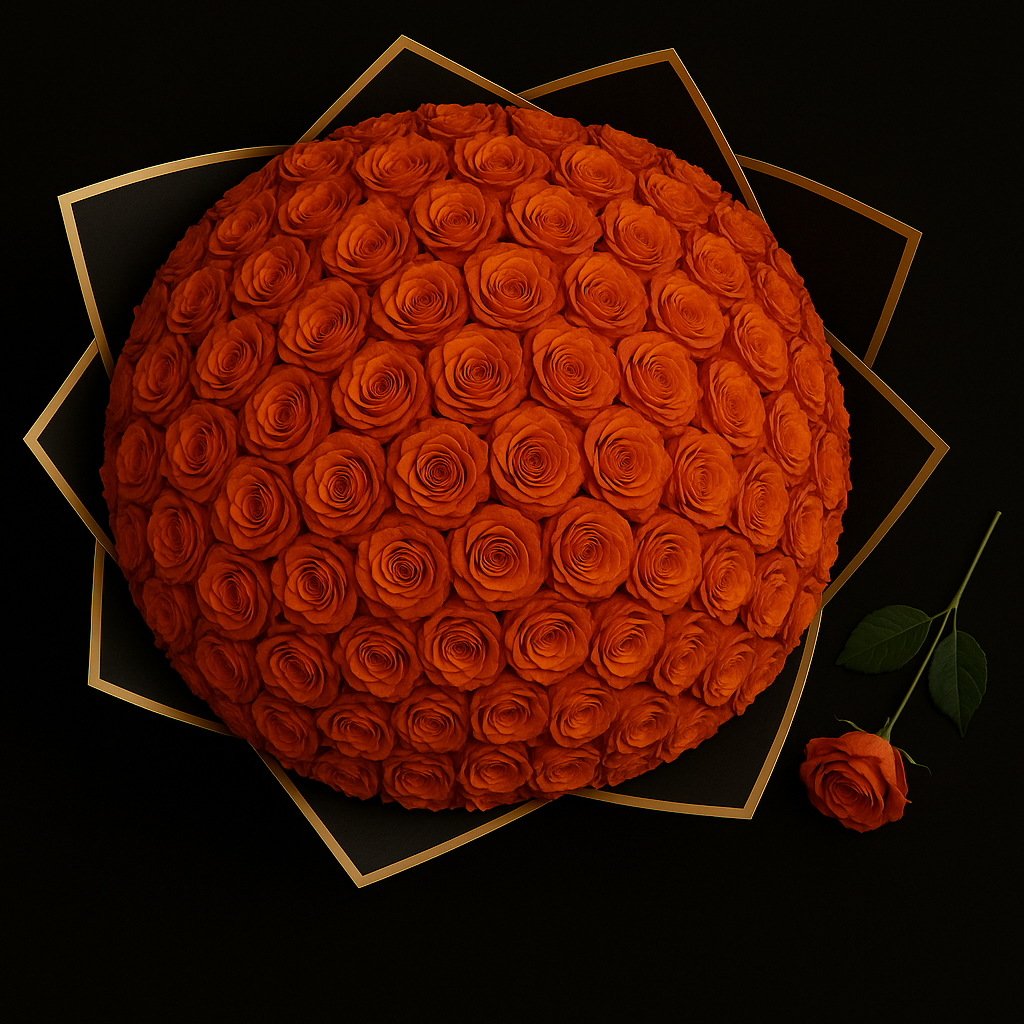 100 Rozen Boeket - Oranje