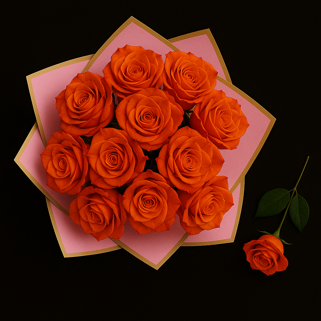 12 Rozen Boeket - Oranje