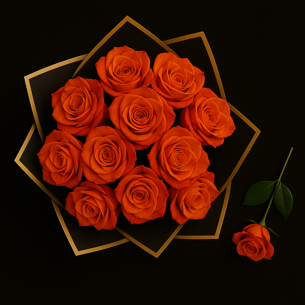 12 Rozen Boeket - Oranje