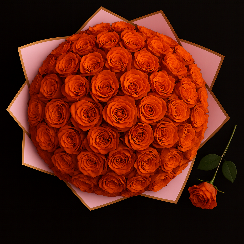 50 Rozen Boeket - Oranje