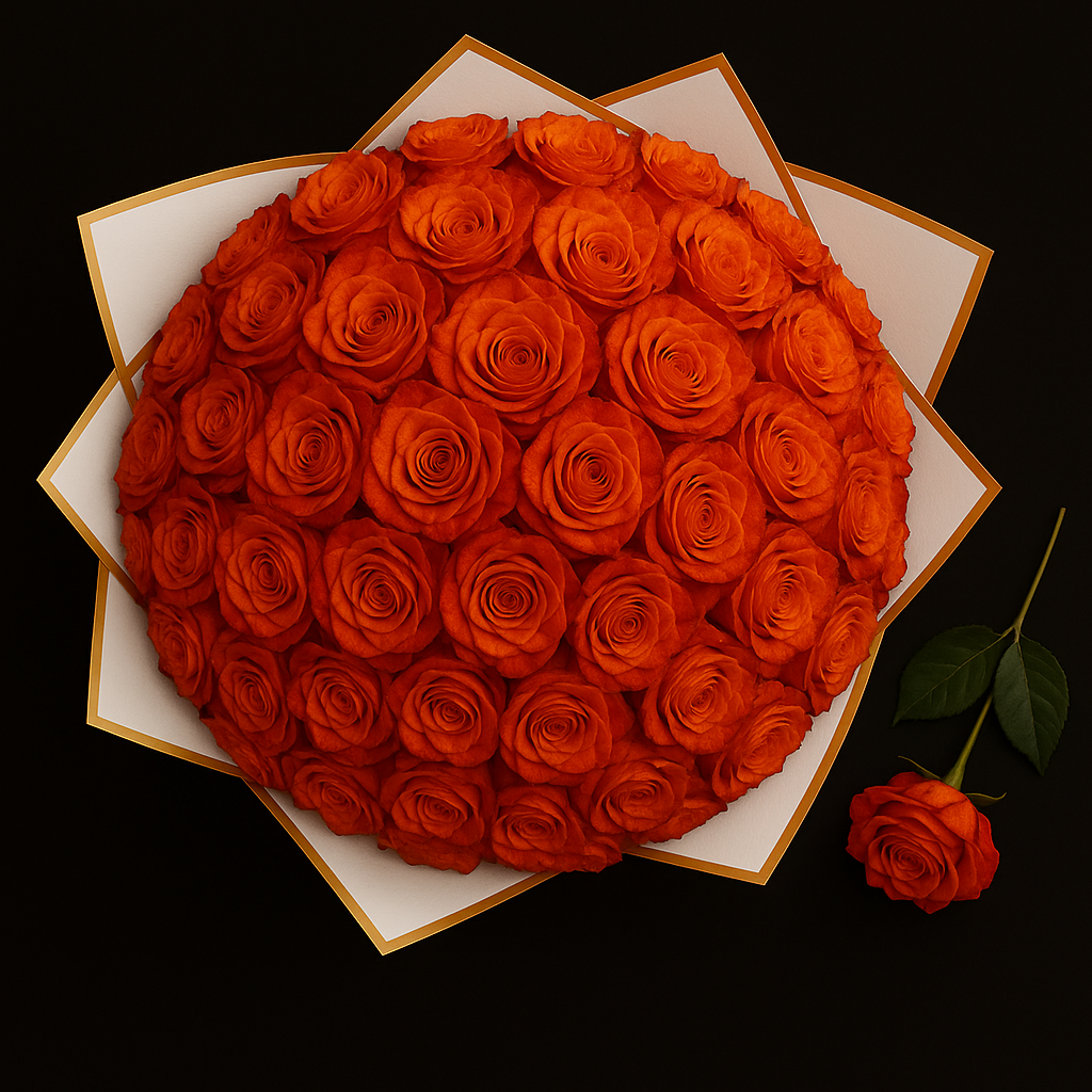 50 Rozen Boeket - Oranje