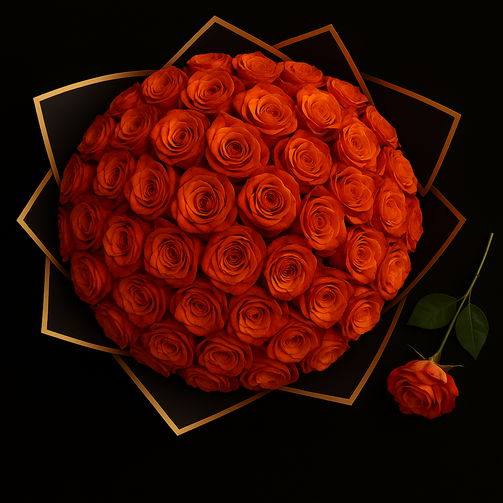 50 Rozen Boeket - Oranje