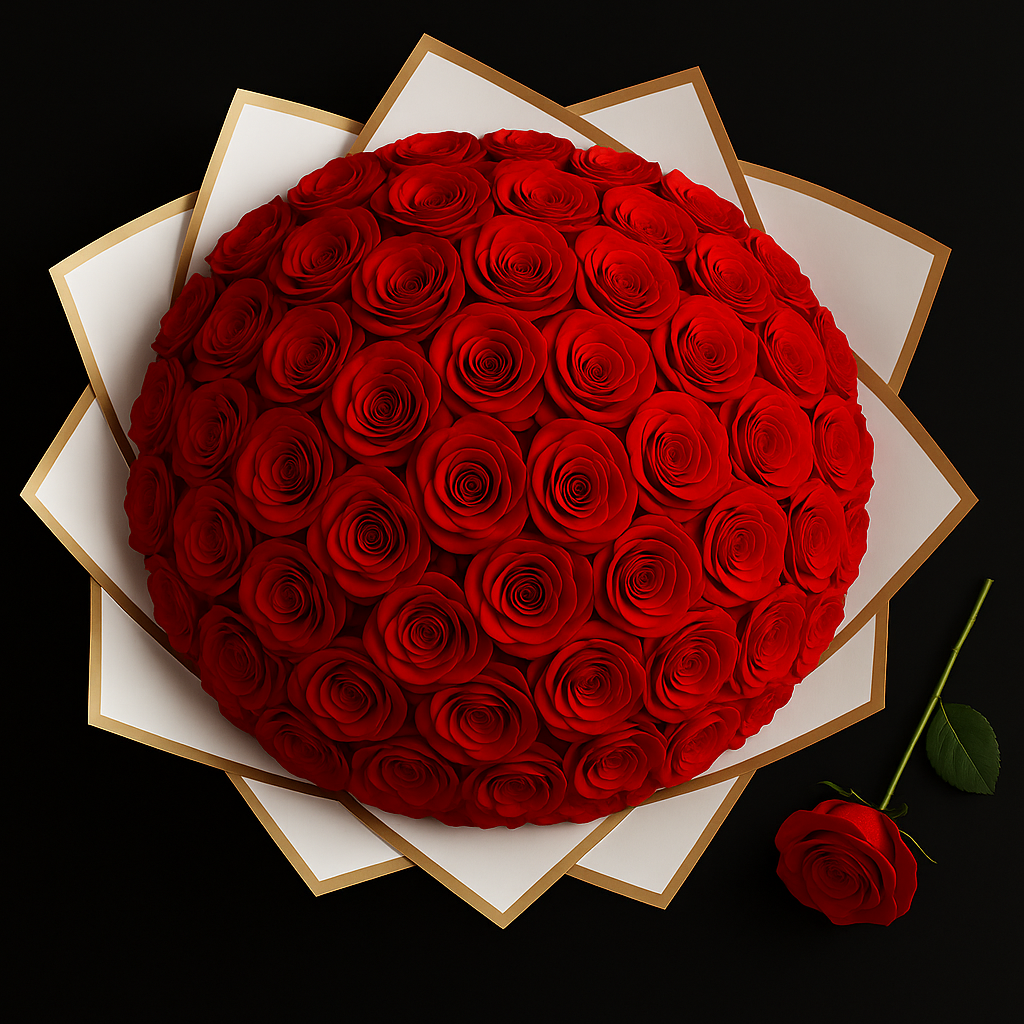 50 Rozen Boeket - Rood