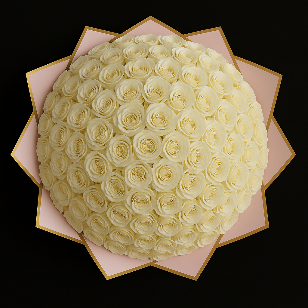 100 Rozen Boeket - Wit