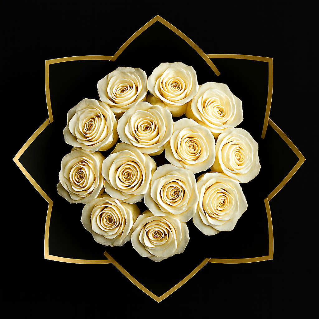 12 Rozen Boeket - Wit