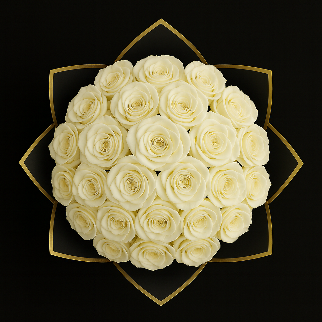 25 Rozen Boeket - Wit